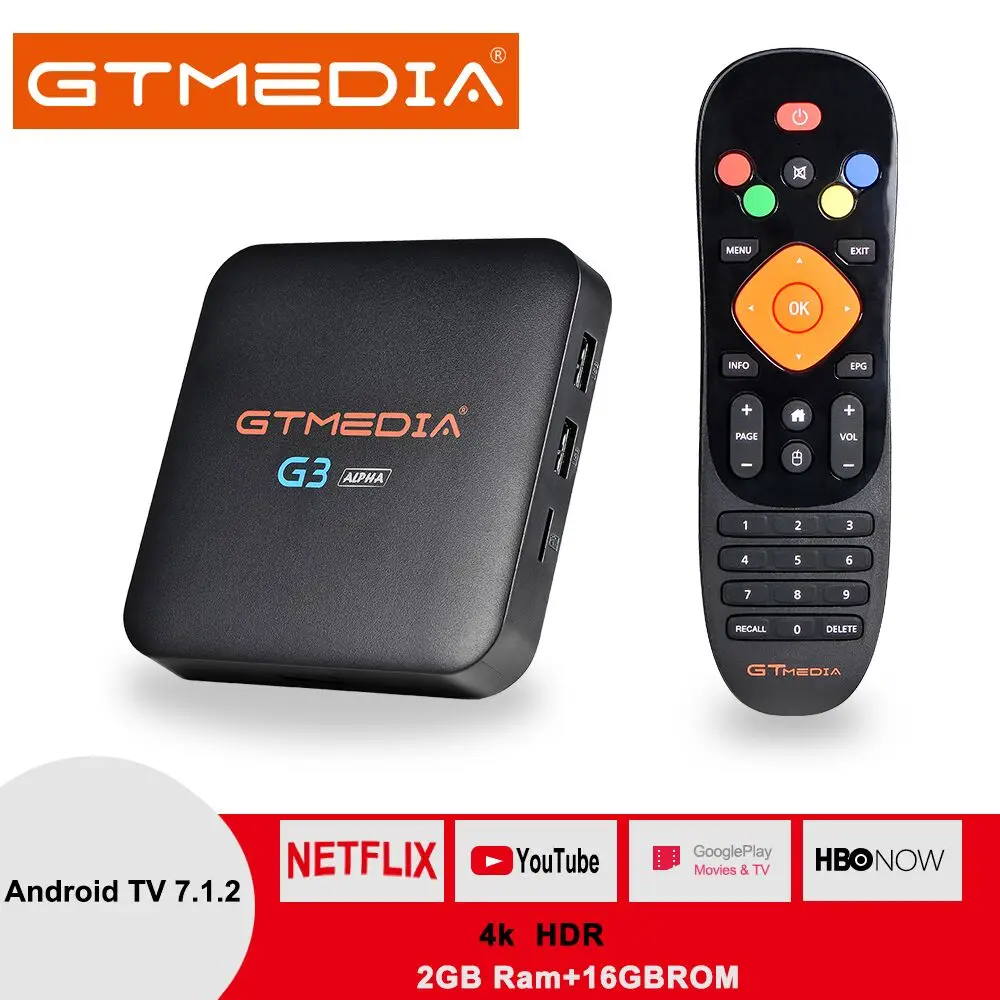 Оригинальная глобальная GTMEDIA G3 A tv Box S 4 K HDR Android tv 7,1 Ultra HD 2G 16G wifi Google Cast Netflix IP tv Set top Box медиаплей