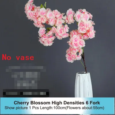 High 6 Fork High Densities 4 6 fork Fake Cherry Blossom Flower Branch Begonia Sakura Tree Stem for Event Wedding Tree Deco Artificial Decora - Цвет: High 6 Fork