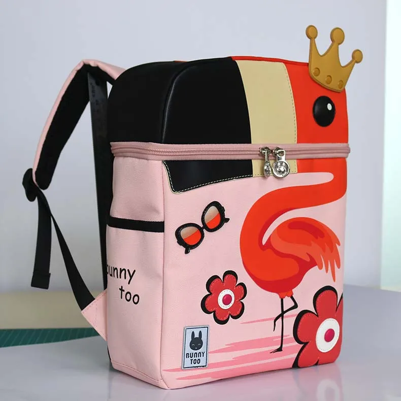3D Cartoon Animal Kids Dinosaur Giraffe Unicorn Whale Elephant Flamingo Solid Color Backpack Children Pack