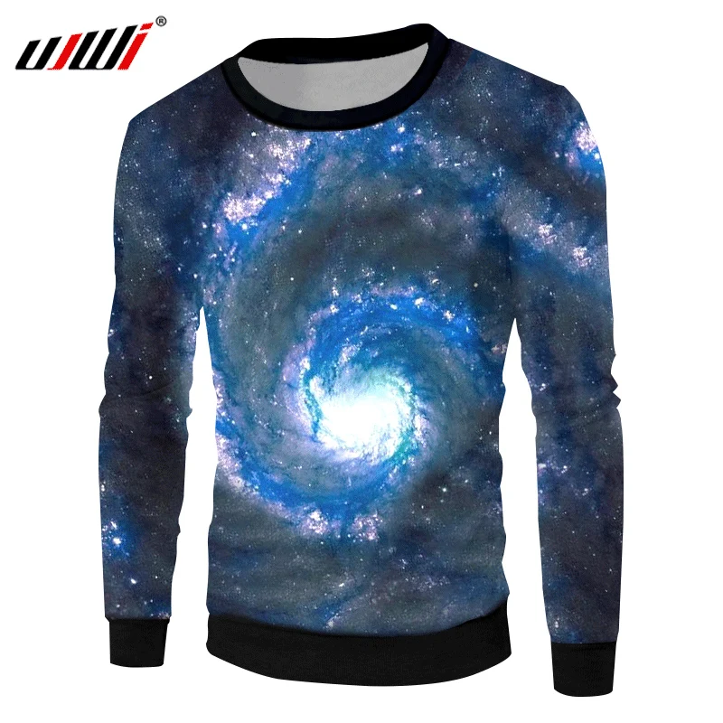 

UJWI Galaxy Space Pullovers Newest Harajuku Men 3d Cool Print Pasiley Sweatshirt Hoodies Male Hip Hop Crewneck Sweats Dropship