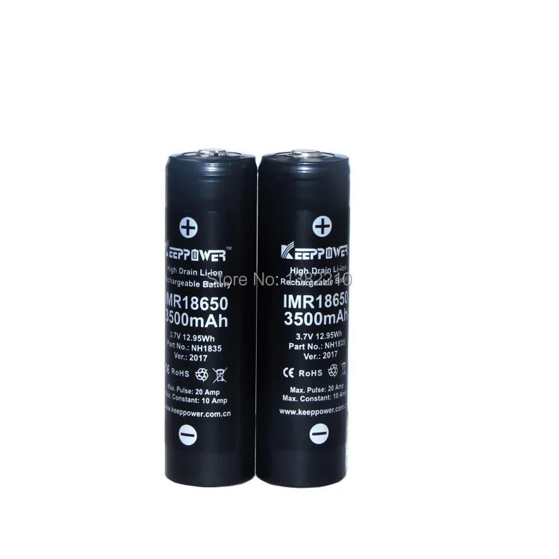 2 шт./лот Keeppower 3,6 V 18650 3500 мА/ч, непрерывная 10A разрядки Батарея заменить MJ1
