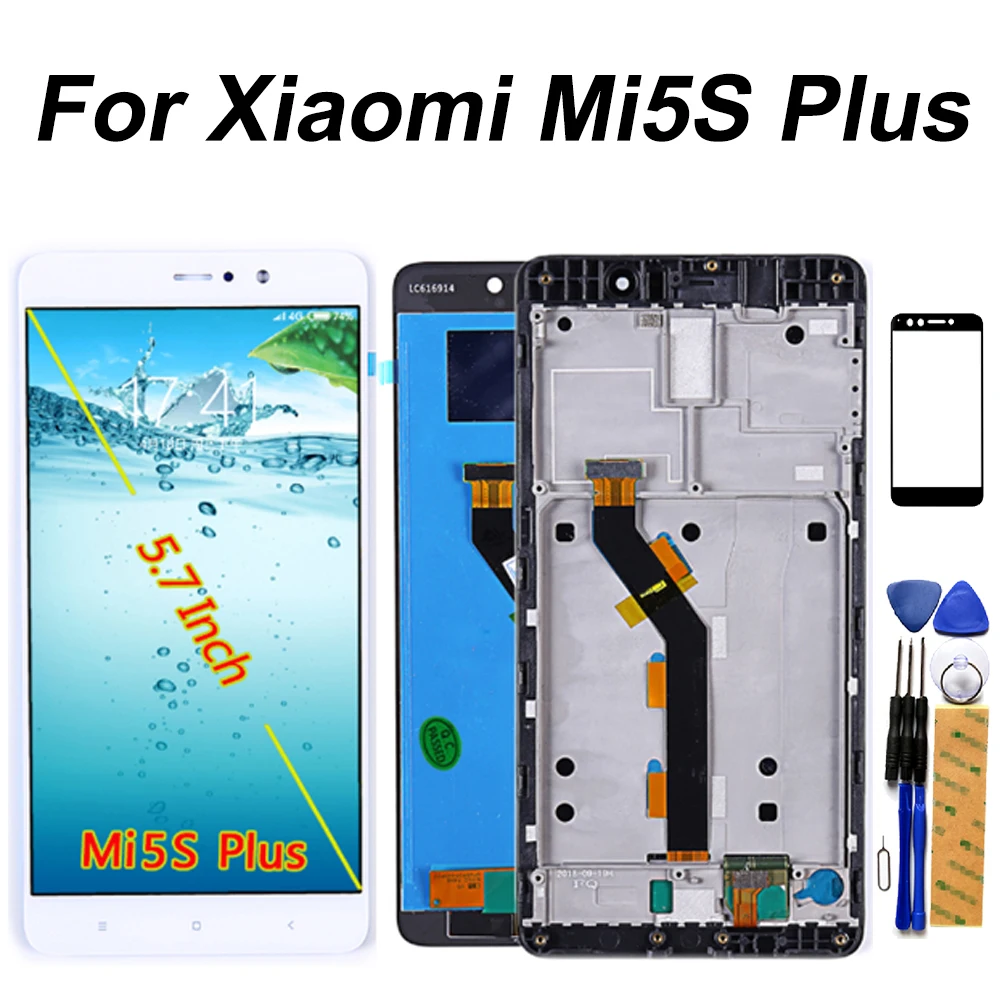 100% протестированный сенсорный ЖК экран для Xiaomi Mi 5S Plus дисплей с дигитайзером в
