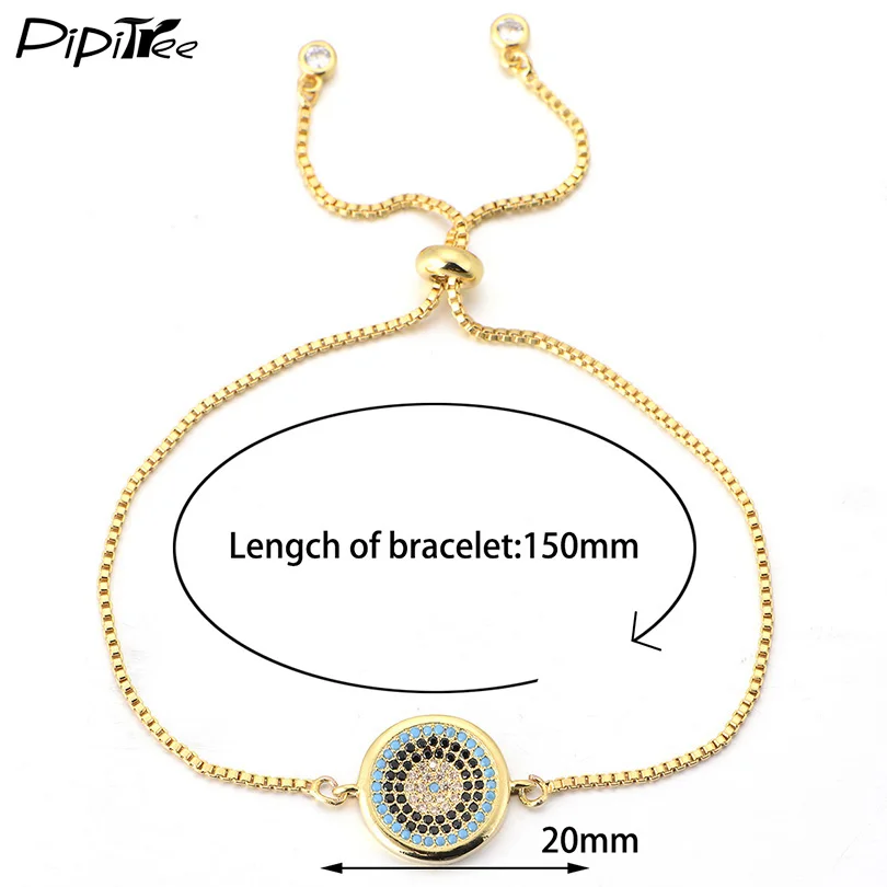 Браслет Pipitree с кубическим цирконием Круглый зловещий очаровательный глаз для