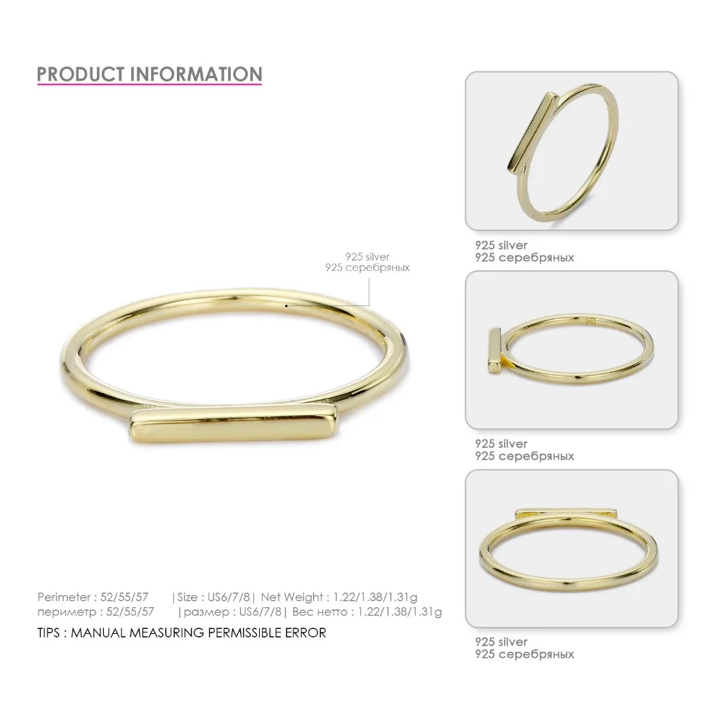 Кольца из стерлингового серебра 925 пробы для женщин простые геометрические