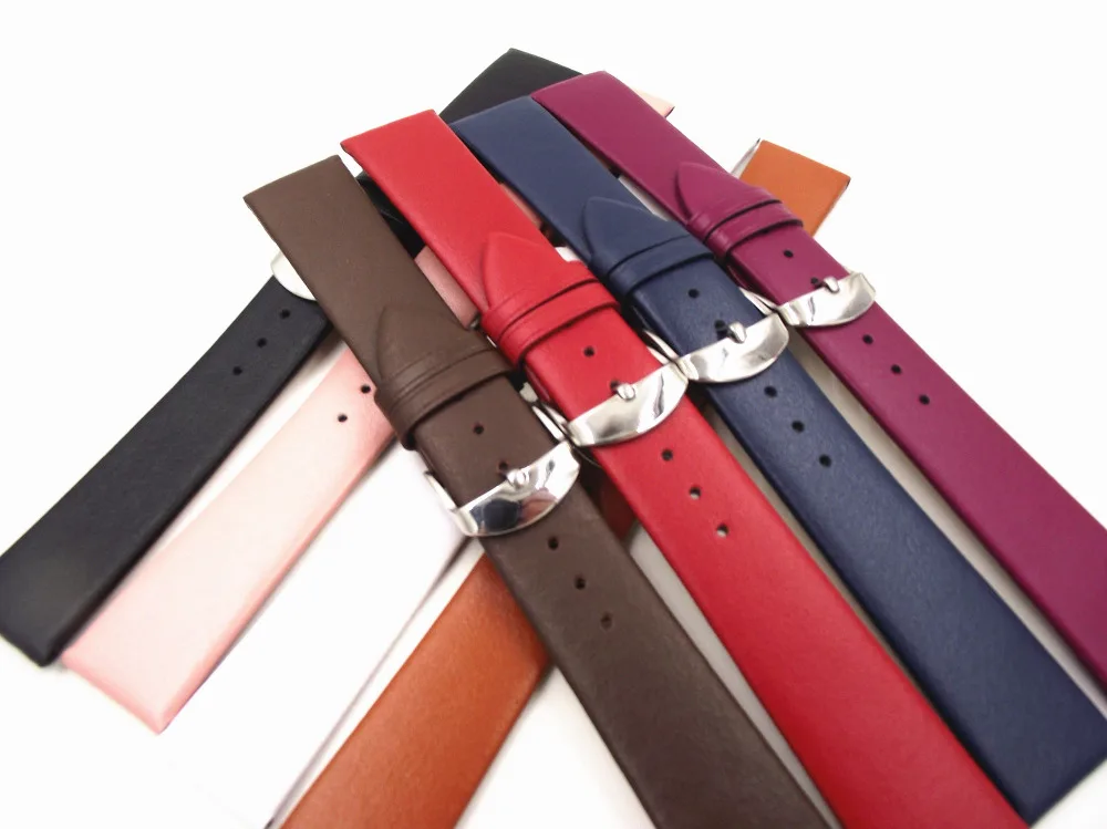 Wholesale 50pcs/Lot 12mm 14mm 16mm 18mm 20mm 22mm Genuine Leather Split Leather Watch Band Watch Straps New -2020070302
