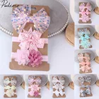 Повязка на голову детская кружевная с цветами, 3 шт.компл., 2019