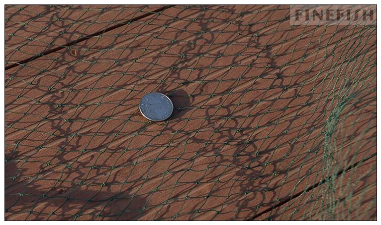 Finefish Мощная зеленая многонитевая ручная сеть малая сетка США литые сети для