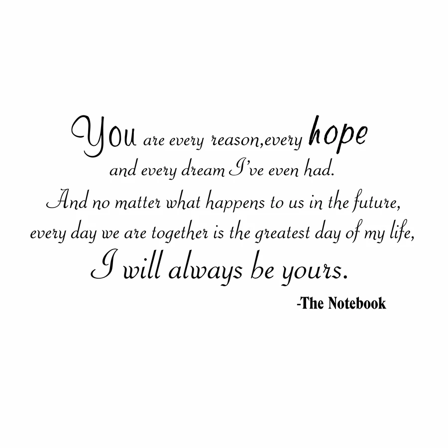 Бесплатная доставка блокнот Я всегда буду вашим цитата/слова/Романтические