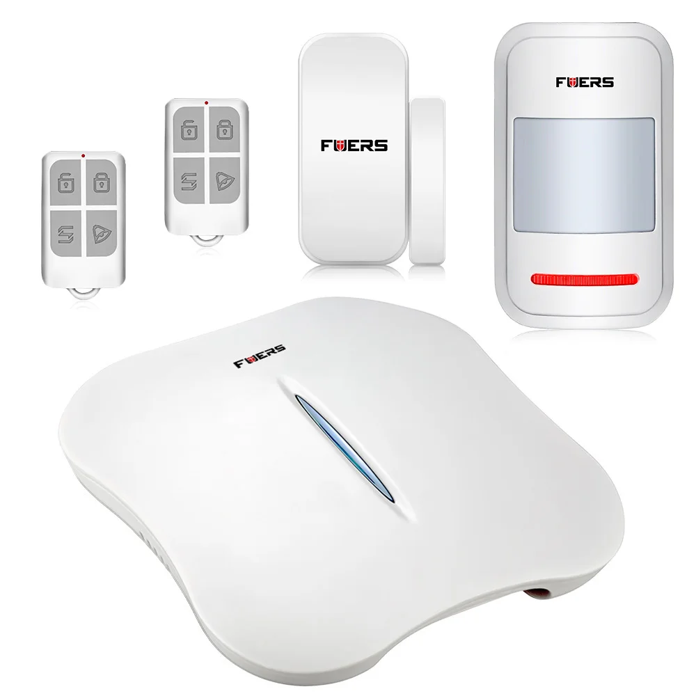 KIT7 KERUI W1 wifi PSTN домашняя охранная сигнализация умная сигнализация мобильный телефон приложение управление Голосовая подсказка сигнализация с камерой - Цвет: KIT7