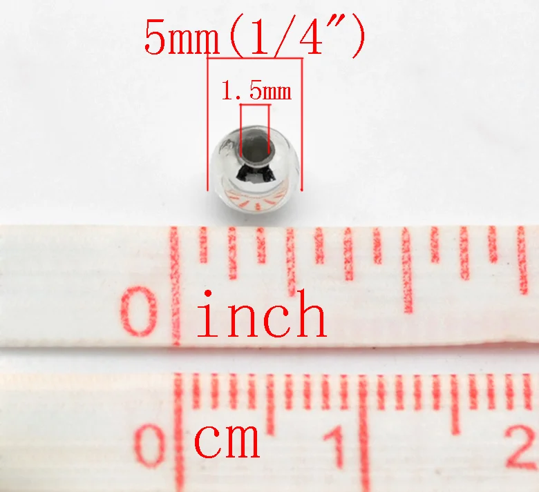 DoreenBeads 1000PCs dull silver color Acrylic Round Spacers Beads Findings 5mm(2/8&quot)(B19554) | Украшения и аксессуары