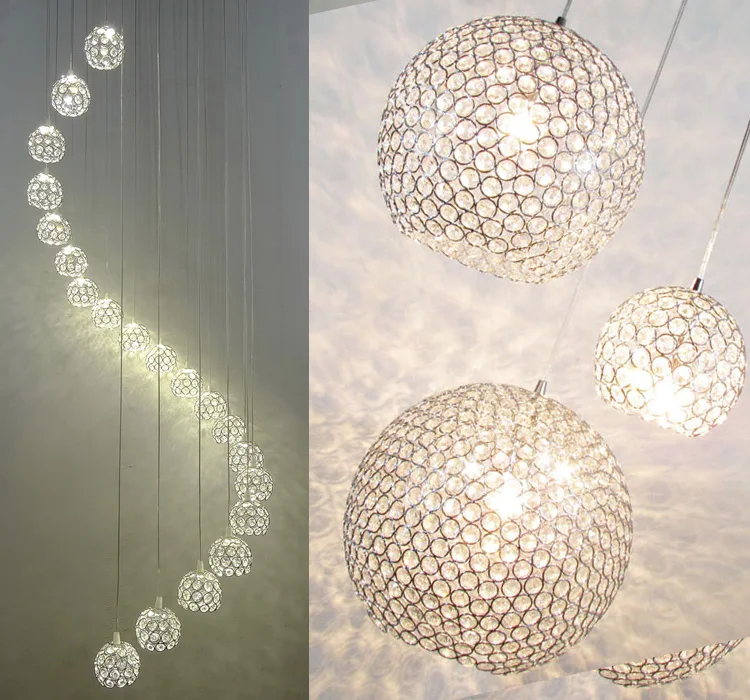 Современный минималистичный светодиодный светильник с кристаллами в спальню