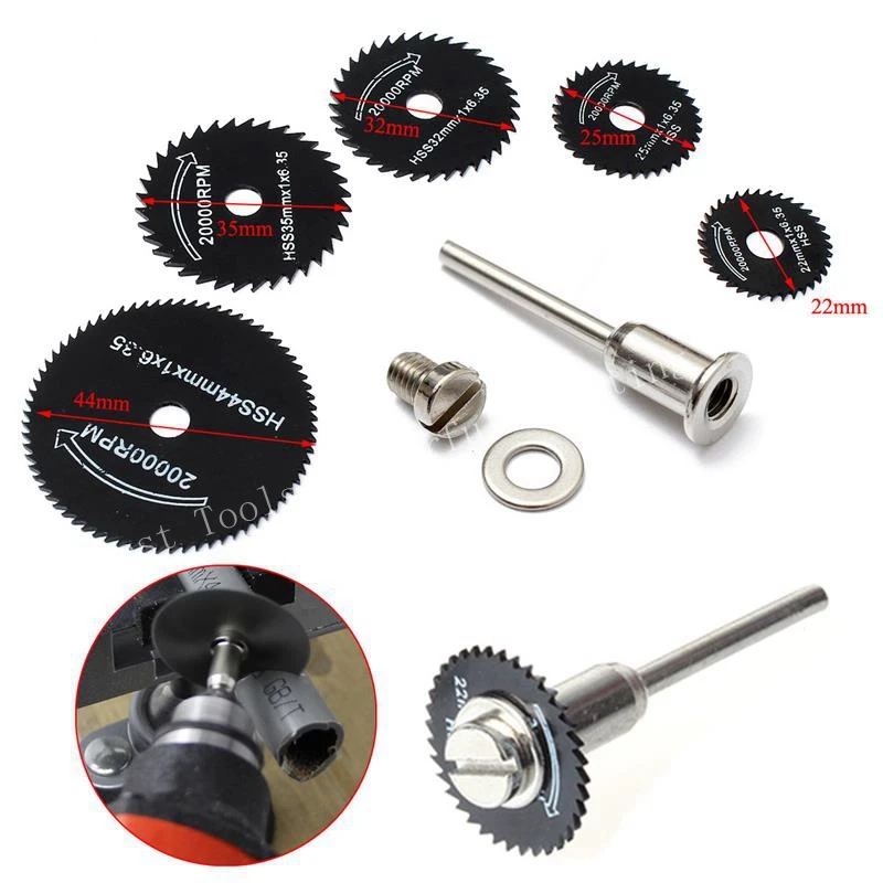 HITL NEW 6pcs/set Metal HSS Circular Saw Blade High Speed Steel Woodworking Cutting Discs For Dremel Rotary Tool Durable Quality |