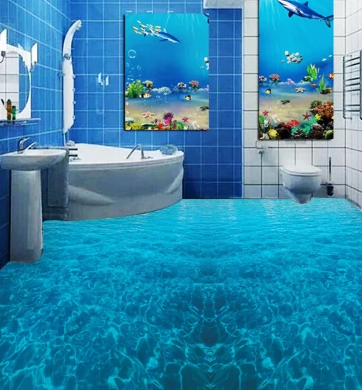 

[Self-Adhesive] 3D Dark Blue Ocean 2 Non-slip Waterproof Photo Self-Adhesive Floor Mural Sticker WallPaper Murals Print Decal