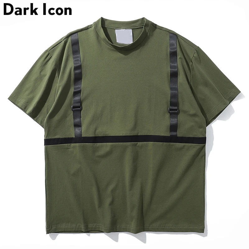 Темный логотип ленты с вышитой надписью хип хоп Для мужчин Футболка рукавами