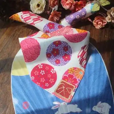 Men Women Children handkerchief furoshiki cotton /Japanese style sakura printed 35cm/Many uses - Цвет: 3