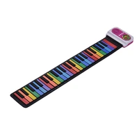 49 key portable roll up piano silicon electronic keyboard colorful keys built in speaker musical toy for children kids