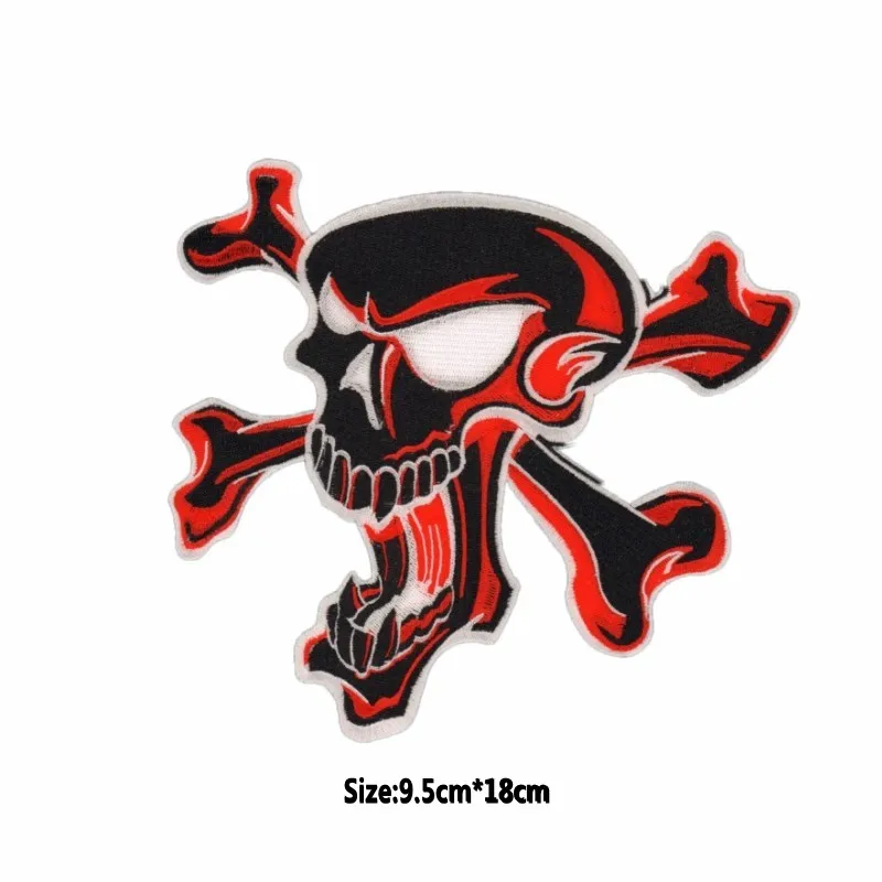 

Top Fashion Skull Patches Motorcycle Embroidered Iron on Patches for Clothes DIY Patches For Jackets