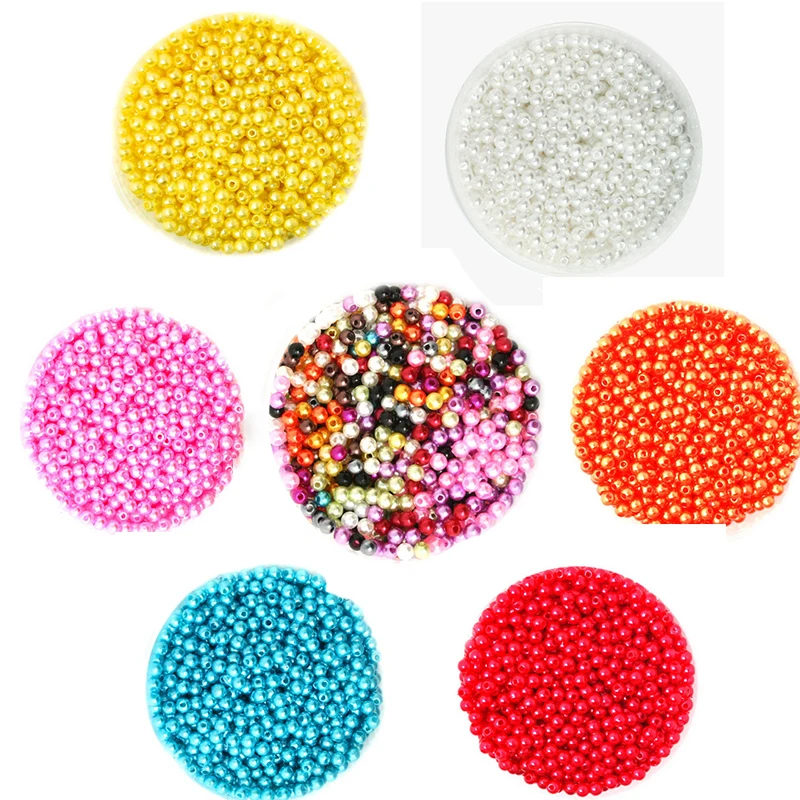 Бусины с имитацией жемчуга из АБС пластика круглые акриловые бусины разделители