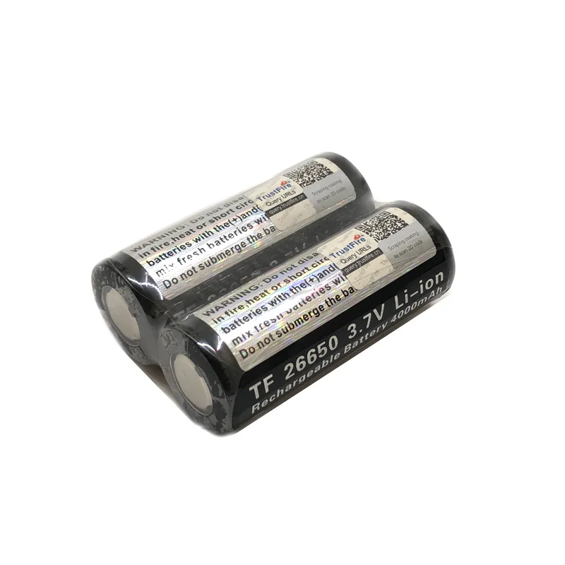 

TrustFire 3.7V 4000mAh 26650 Protected Lithium Battery 26650 Rechargeable Li-ion Batteries For Flashlights/E-Cigarettes