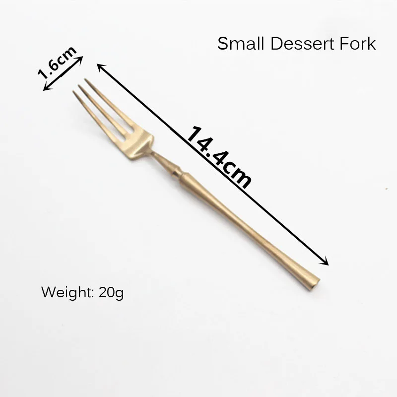 Small Dessert Fork Роскошный Розовый Золотой набор столовых приборов 304 нержавеющая сталь цветной столовый нож и столовая вилка Столовые приборы кухонные принадлежности - Цвет: Small Dessert Fork