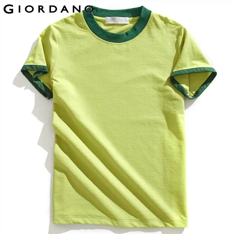 Giordano женская футболка с короткими рукавами и круглым вырезом выполнена из