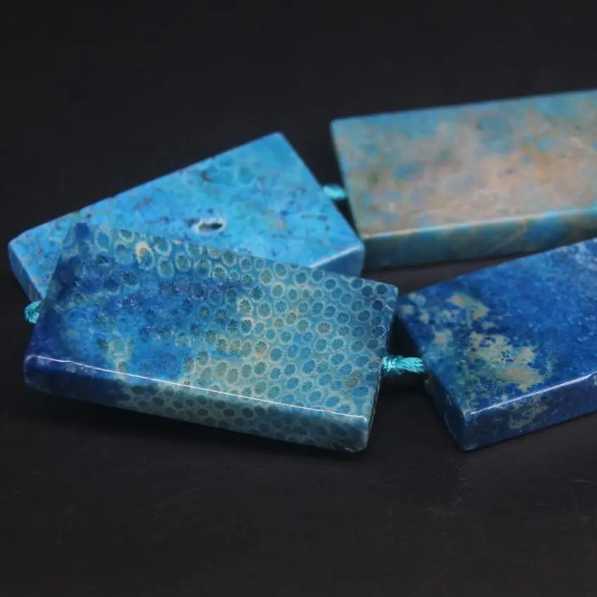 7 шт./нить прямоугольная плита большого размера бусины синие коралловые