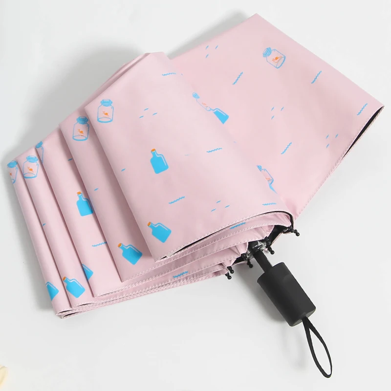 Женский Романтический складной зонт от солнца розовый антиуф 3 цвета|rain umbrella