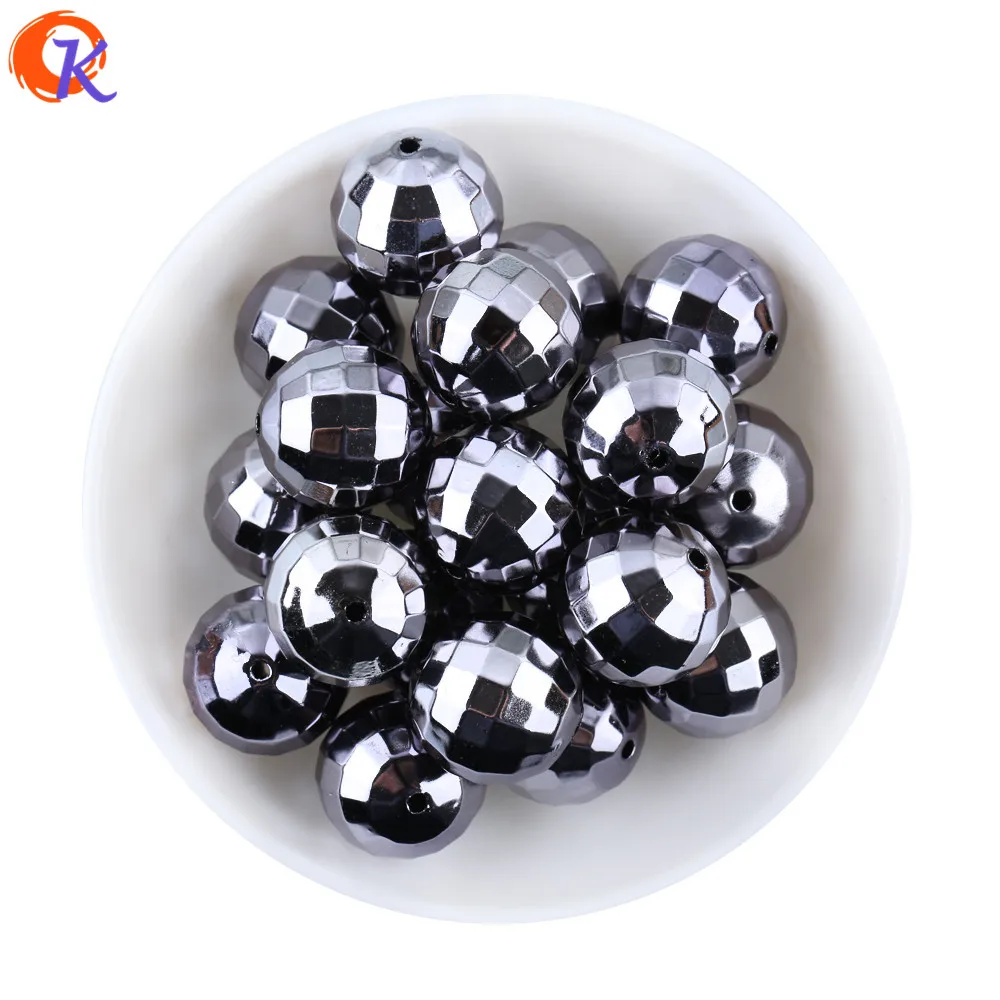 Cordial Design 20MM 100pcs/Lot Chunky Bubblegum Acrylic Solid Beads Printed Black UV Color Disco Bead For Jewelry CDWB-701157 | Украшения и