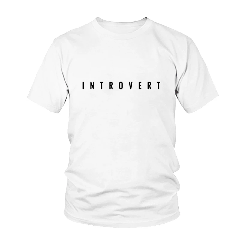 White Футболка Introvert, Женская забавная футболка с буквенным принтом, футболка из хлопка с коротким рукавом и круглым вырезом, женская одежда, Camiseta S-3XL - Цвет: White