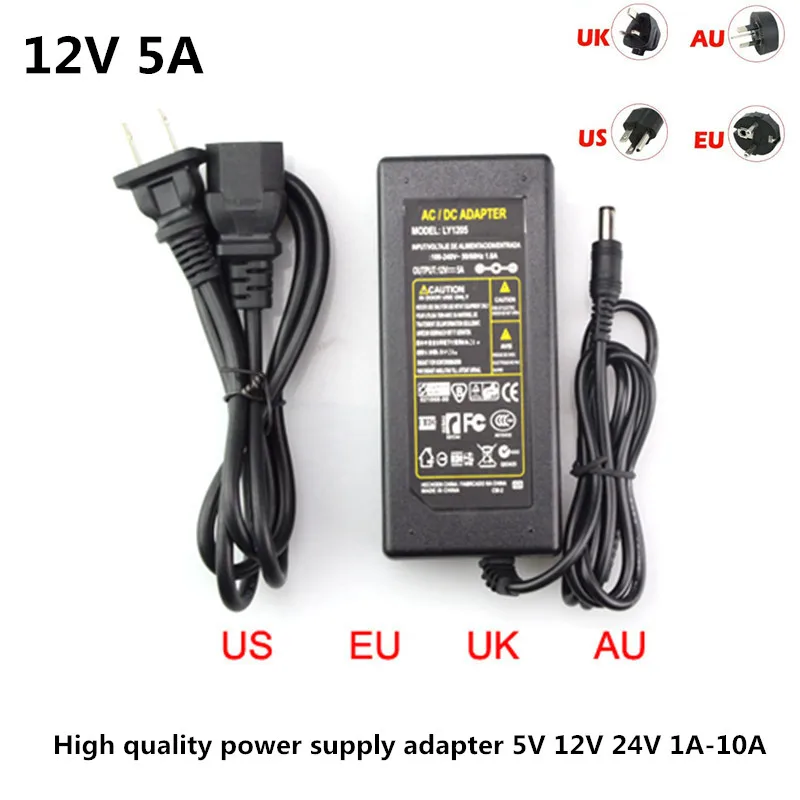 LED Питание адаптер DC5V/DC12V/DC24V 1A 2A 3A 5A 7a 8a 10A для 5 В 12 24 светодиодные полосы лампы