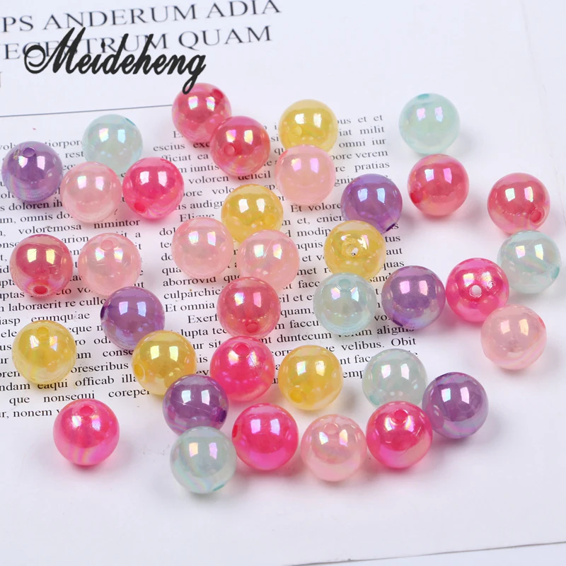 Акриловые красочные круглые желейные бусины для изготовления ювелирных изделий