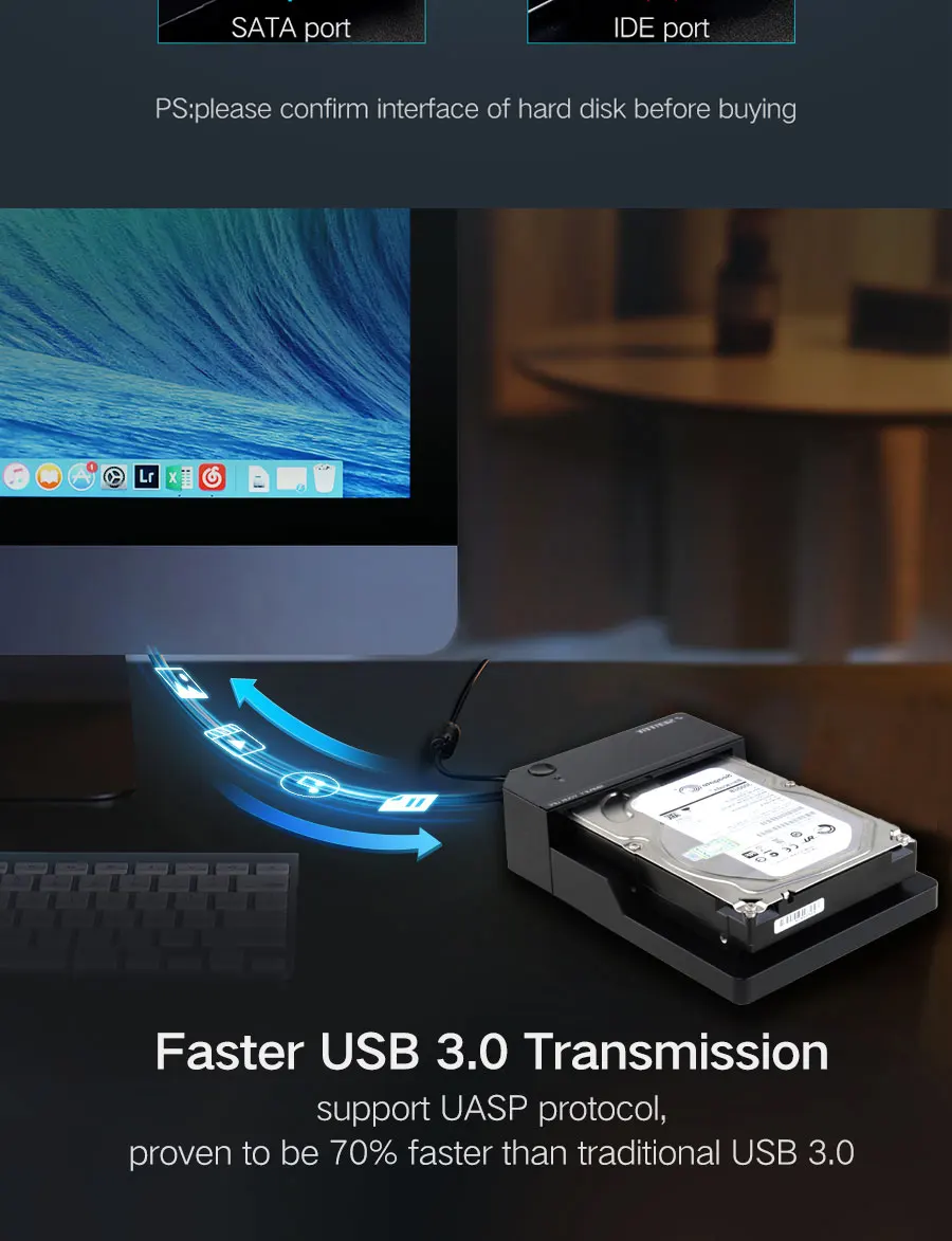 3,5 дюймов HDD чехол SSD адаптер SATA II к USB 3,0 для samsung коробка для жесткого диска 3,5 Внешний накопитель HDD корпус с UASP