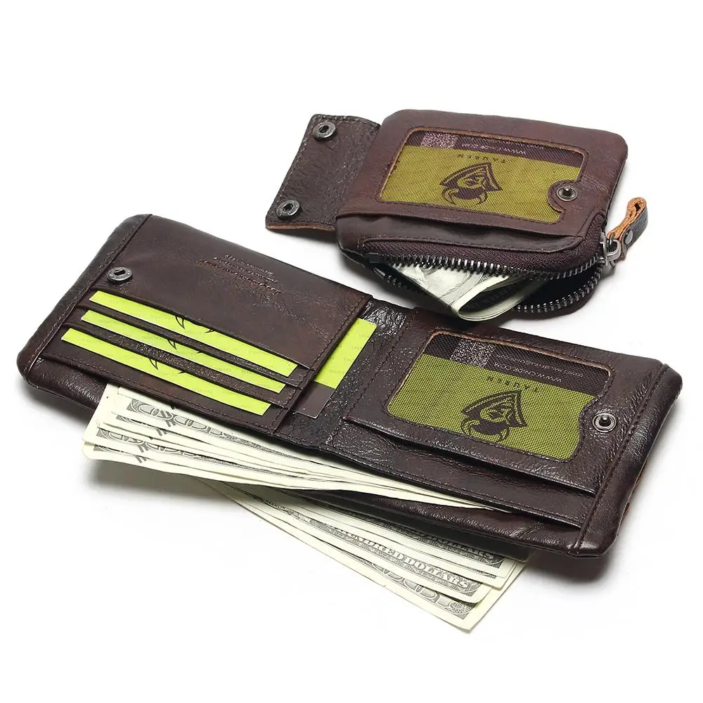 Новинка 2021 Модный Маленький Ретро винтажный кошелек из натуральной воловьей