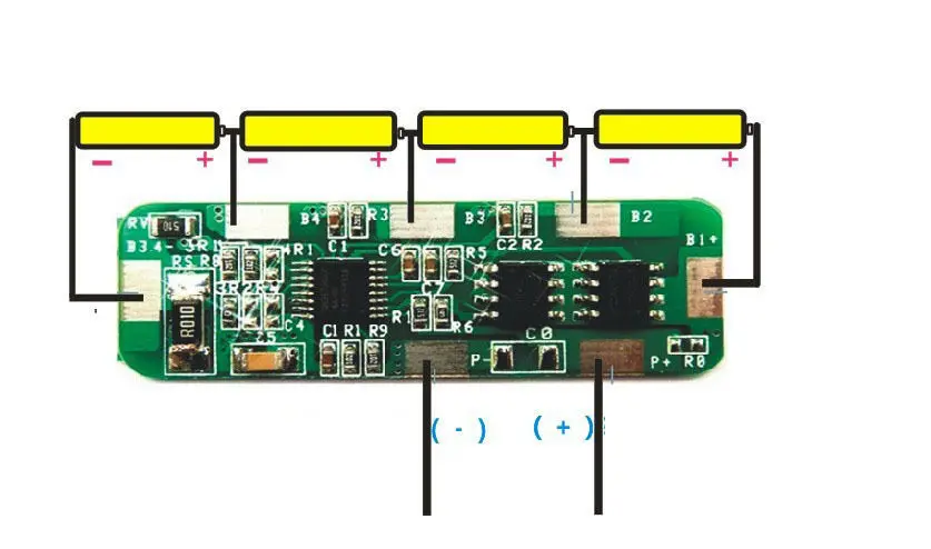 4A 5A PCB плата защиты BMS для 4 пачки локоны волос 18650 литий ионная литиевая Батарея