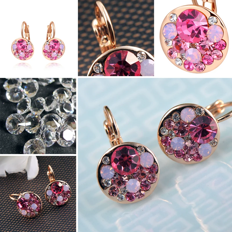BOAKO Bijoux цветок красочные кристалл серьги гвоздики для женщин модные вечерние AAA циркон серьги Brinco Свадебные украшения Z3