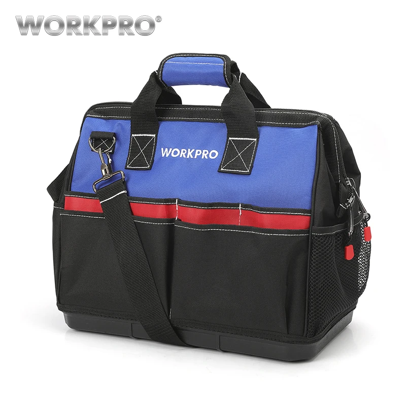 WORKPRO мешок тяжелого станка с двигателем большой мощности, 18-дюймовые преформы с широким горлышком из плотной ткани инструмент Органайзер с водонепроницаемой формованных базы