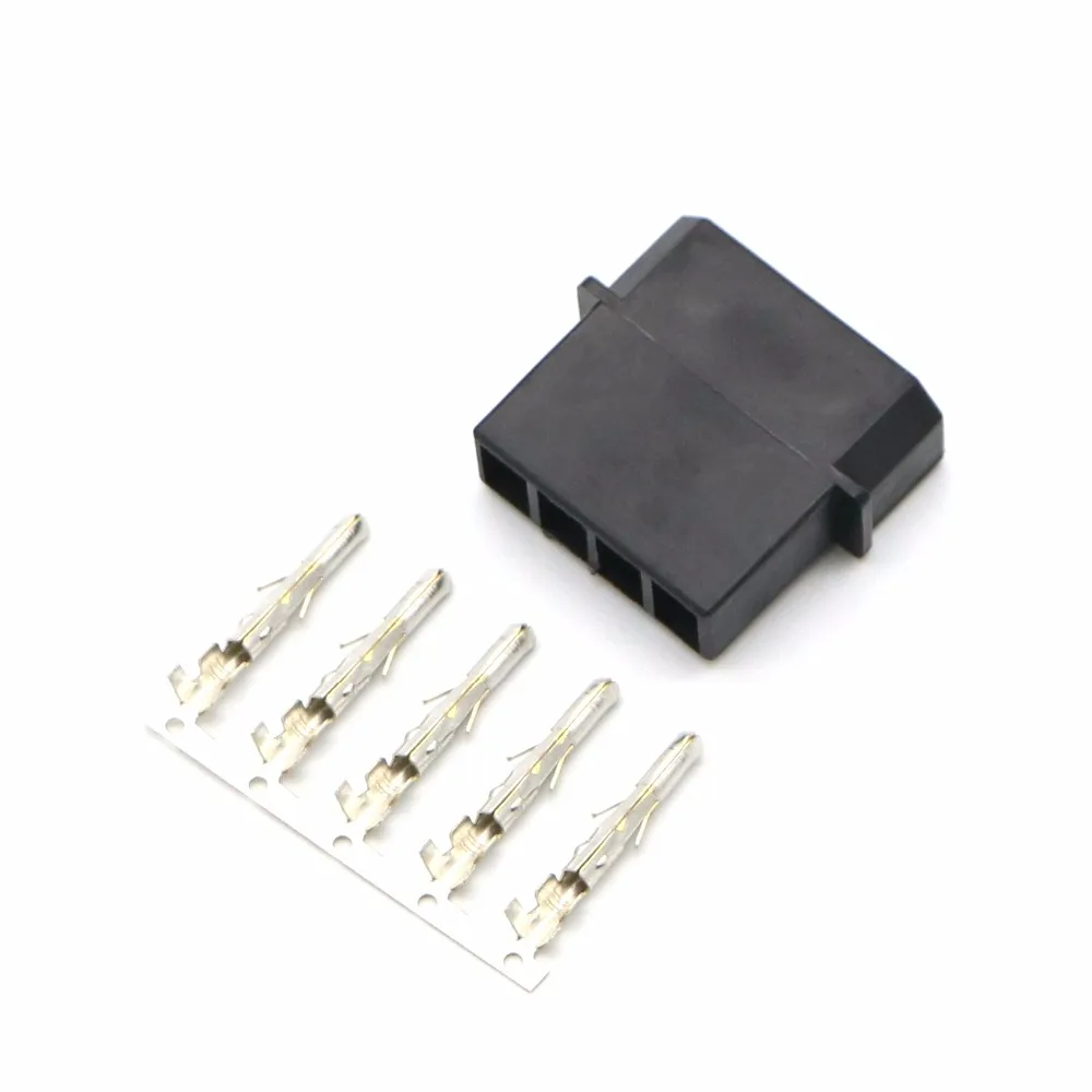 100 шт./лот 5 08 мм 4Pin мужской Molex разъем корпуса питания|Компьютерные кабели и