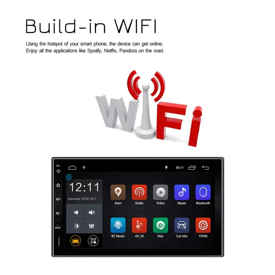 Универсальный сенсорный экран 7 &quot Android 8 0 автомобильный gps навигатор Wi Fi Bluetooth 4