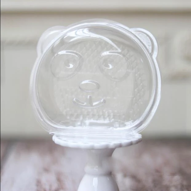 10pcs Lovely Little bear Transparent Swiss Roll Cake Box Wedding Plastic Packaging cute Mini breadbox | Дом и сад