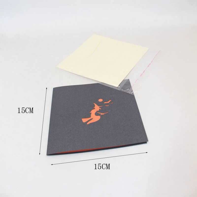 3D лазерная резка ручная работа Хэллоуин летучие мыши и волшебники бумажные