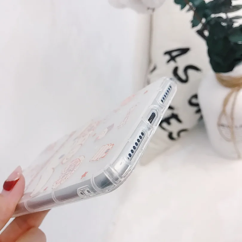 Netarlier Cartoon Case For iPhone 6 6s 4.7 Cute Animals Cinnamoroll Dog Cake Floral Protective Air Cushion Soft Phone Cover |
