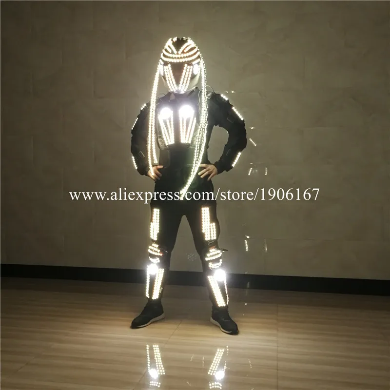 Светодиодный RGB свет мигает костюмы для танцоров светодиодный световой растет робот костюм для вечерние производительность электронная музыкального фестиваля DJ шоу