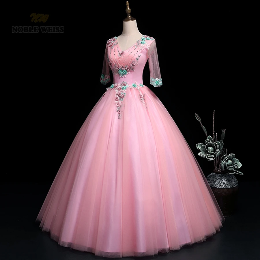 Платья для выпускного вечера с v-образным вырезом из розового тюля vestidos de festa