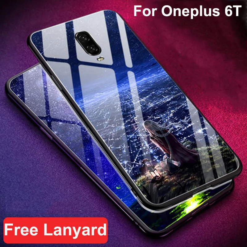 Чехлы с закаленным стеклом для мобильного телефона Oneplus 6 T чехол Роскошные модные