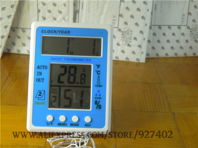 901 LCD Digital Hygrometer Thermometer Large Screen Indoor Outdoor Temperature Sensor measuring humidity meter biggest size | Инструменты