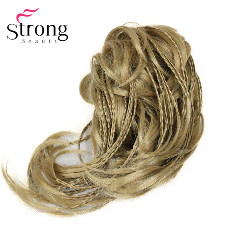 StrongBeauty короткие крошечные косички плетеные прямые волнистые волосы накладной Хвост коготь клип Цвет выбор