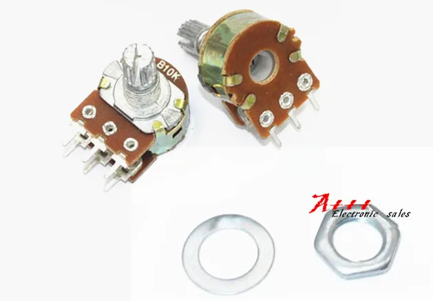 5pcs WH148 Linear Potentiometer 15mm Shaft With Nuts And Washers 3pin B1K B2K B5K B10K B20K B50K B100K B250K B500K B1M | Электронные