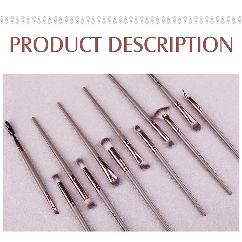 ZOREYA кисти для макияжа 12 шт. профессиональное смешивание теней век кисть бровей