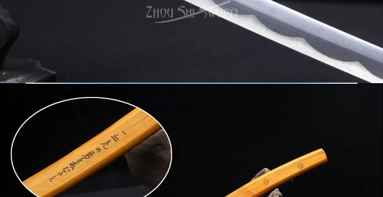 New Katana Sword Samurai sword Handmade Metal steel Solid wood yellow scabbard Home decorations sword