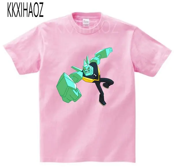 Pink childreT-shirt New arrival Ben 10 Protector of Earth cotton T-shirts Short Sleeve Tops Tee TShirts Clothing for Girl Children boy Tshirt M - Цвет: Pink childreT-shirt